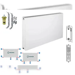 Planheizkörper Mittelanschluss Kompakt & Ventilheizkörper Typ 22 400x1200 & Halt