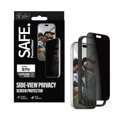 PanzerGlass SAFE Privacy Screen Displayschutzglas mit Blickschutz Apple iPhone 18 Pro 1 St. Seitlicher Blickschutz SA39923