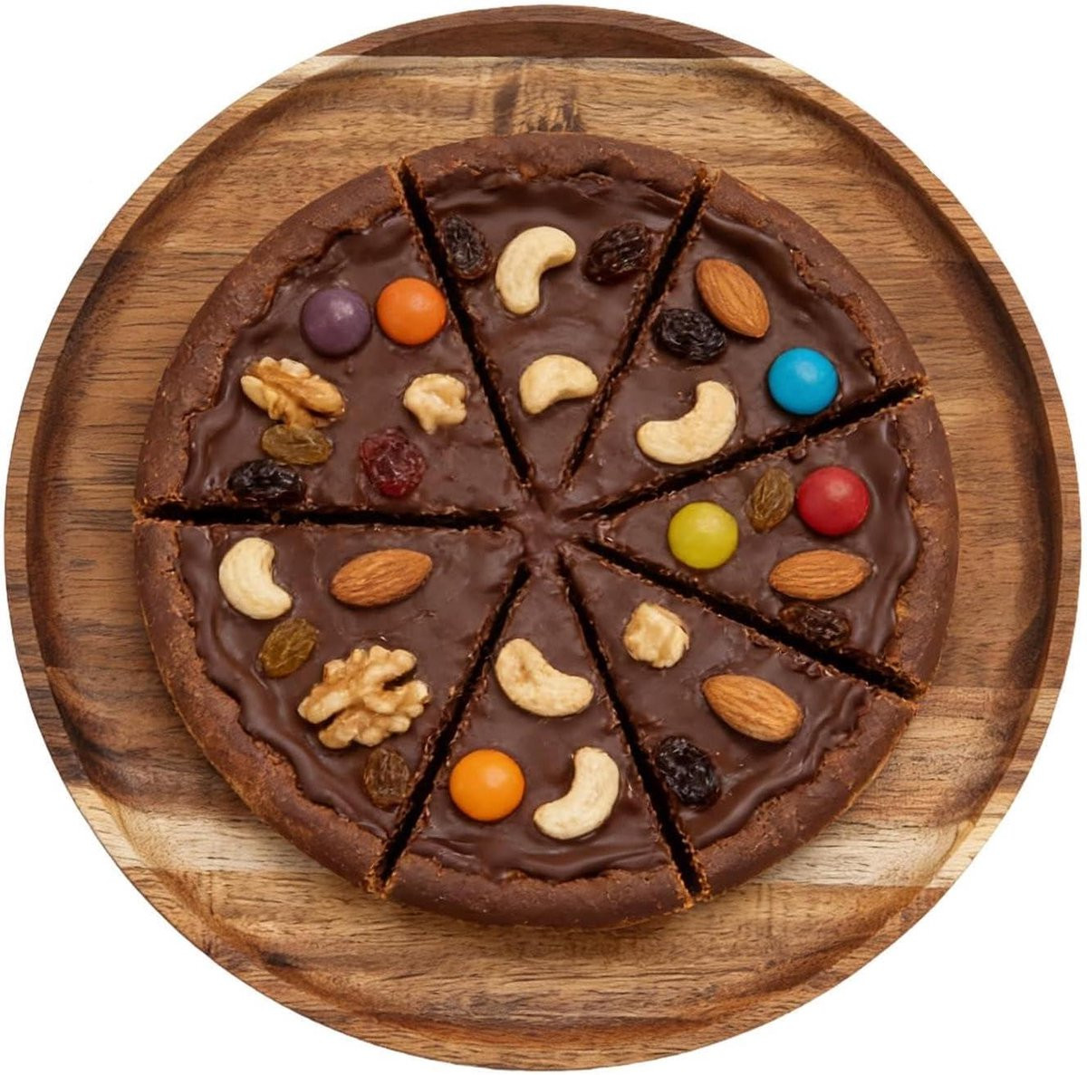 Houten Serveerplateau Bruin - Rond Dienblad voor het Presenteren van Eten - Diameter: 13 cm