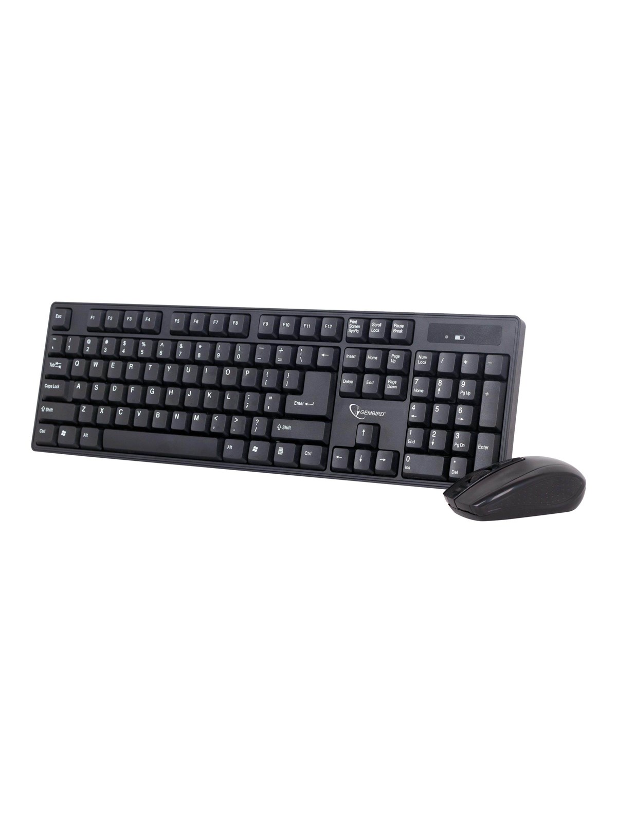 Gembird KBS-W-01 - keyboard and mouse set - US - black - Tastatur & Maus Set - Englisch (US) - Schwarz