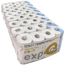 Toilettenpapier 2-lagig naturweiss lichtgrau Großpaket 64 Rollen/Paket x 250 Blatt, Klopapier 2-lagig, naturweiss