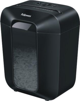 Aktenvernichter Fellowes® Powershred LX50, Partikelschnitt 4 x 37 mm, P-4, 17 l, 9 Blatt Schnittleistung, Sicherheitsstopp, schwarz