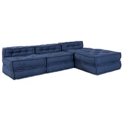 vidaXL Modulare Sofagarnitur 4 pcs Indigo Stoff