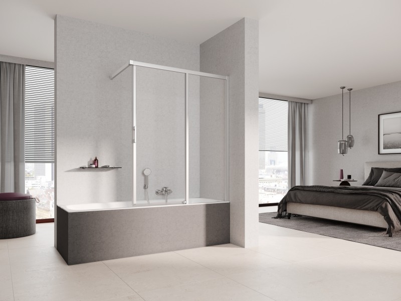 Kermi Gleittür Liga H2R 1000x1500, silber hochglanz, ESG klar mit KermiClean, LIH2R10015VPK LIH2R10015VPK