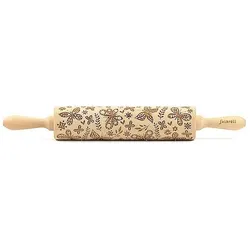 Folkroll 3D-Motiv-Teigrolle 'Schmetterlinge', Wallholz, Braun