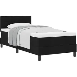 vidaXL Boxspringbett mit Kopfteil Schwarz 90 x 190 cm Stoff