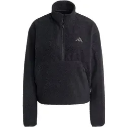 ADIDAS Damen Rolli City Tech High Pile Fleece Half-Zip, Größe L in Schwarz Schwarz