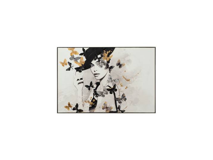Handgemaltes, gerahmtes Bild „Butterfly Beauty“ 82.5 x 122.5 cm Multicolor Crea Collection