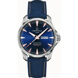 Certina DS Action Day Date Powermatic 80 C032.430.18.041.01 - blau,blau mit hellen Ziernähten - 41mm