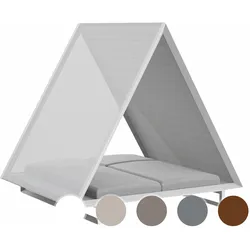 Vondom »VINEYARD« Outdoor Daybed Stoffdach Taupe mit Bezug Silvertex Taupe 4024 / Sunvision White