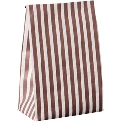 IB Laursen Buntfalttüte mit Streifen Textil-Look, 18 x 10 x 28.5 cm, braun