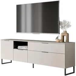 TV-LOWBOARD Kaschmir, schwarz, TV Unterteil 185 cm mit Soft-Close