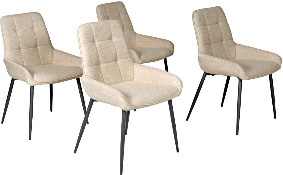 Weber industries Lot de 4 chaises, beige Beige 60x87x53cm