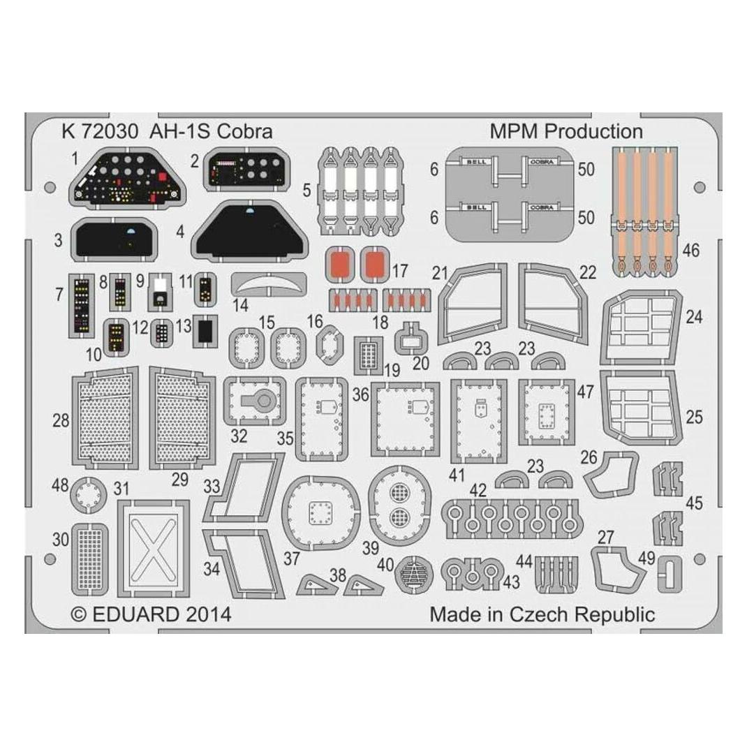 MPM AH-1S Cobra Coloured photo-etched parts (100-K72030)