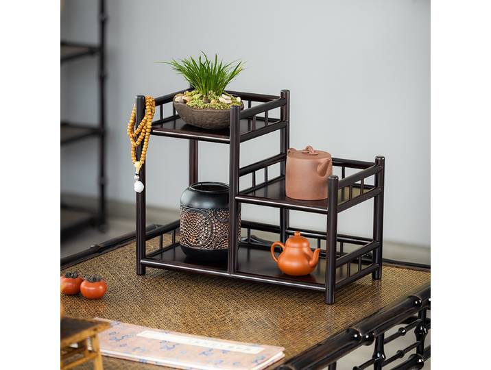 Support de présentation de table pour Bogu, tasses à thé et services à thé, en argile violette, style rétro
