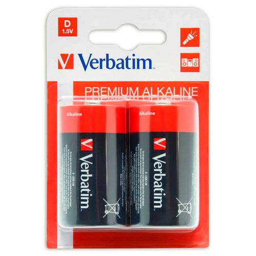 1x2 Verbatim Alkaline Batterie Mono D LR 20 49923