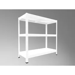 Metallregal Biedrax 40 x 90 x 90 cm, Weiß, 3 Stahlböden, Fachlast 100 kg pro Fachboden