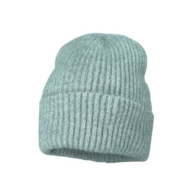 Strickmütze CAPO, Damen, grün (water), Strick, Materialmix, unifarben, Mützen Strickmütze, Dezente Melange-Töne, Grobstrick