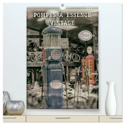 POMPES À ESSENCE VINTAGE (Calendrier mural 2026 DIN A2 horizontal) calendrier de bureau