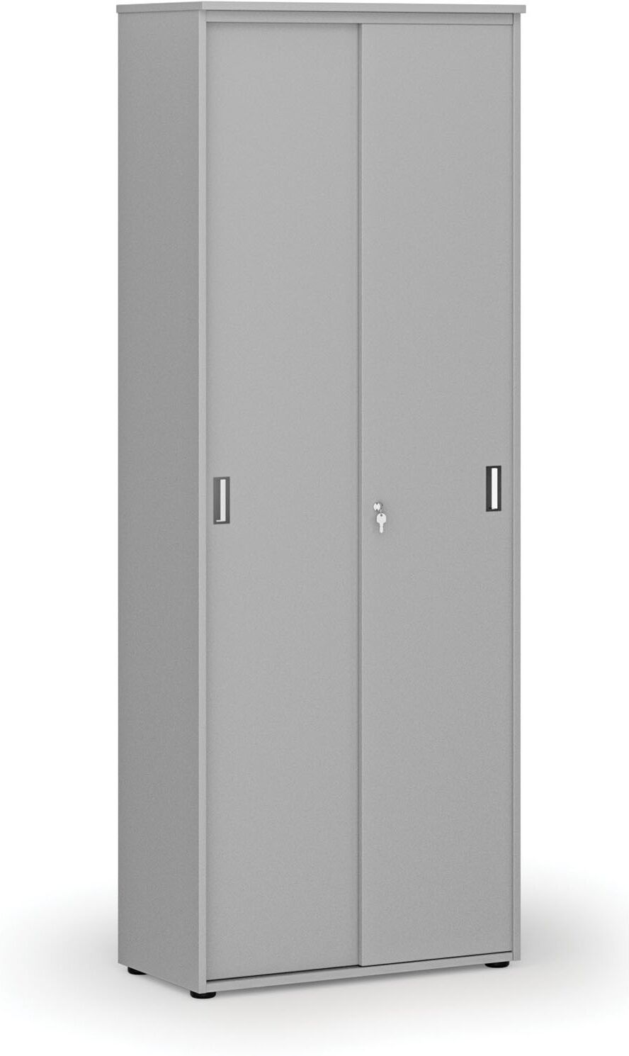 B2B Partner Büroschrank mit Schiebetür, 800 x 420 x 2128 mm, grau