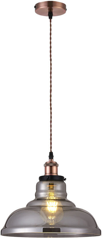 Breakwater Bay Gracie 1 - Light Dome Pendant Vintage Smoked/Twisted Brown Braided