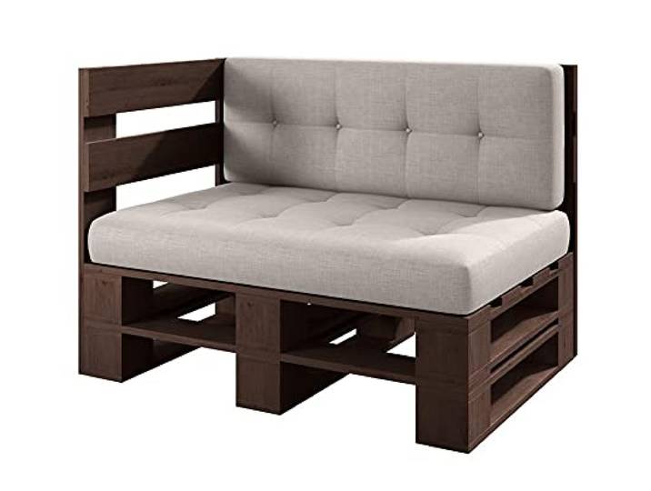 Lermowood Palettenmöbel Mp Eckbank 100 x 60 x 30 cm Palisander Europaletten Indoor und Outdoor Lounge Gartenmöbel Holz Gartenmöbel Set Lounge Möbel Terrasse Balkon Loft Stil Paletten