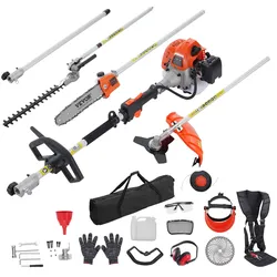 VEVOR 6-in-1 Heckentrimmer Benzin-Heckenschere 52CC Langstielheckenschere