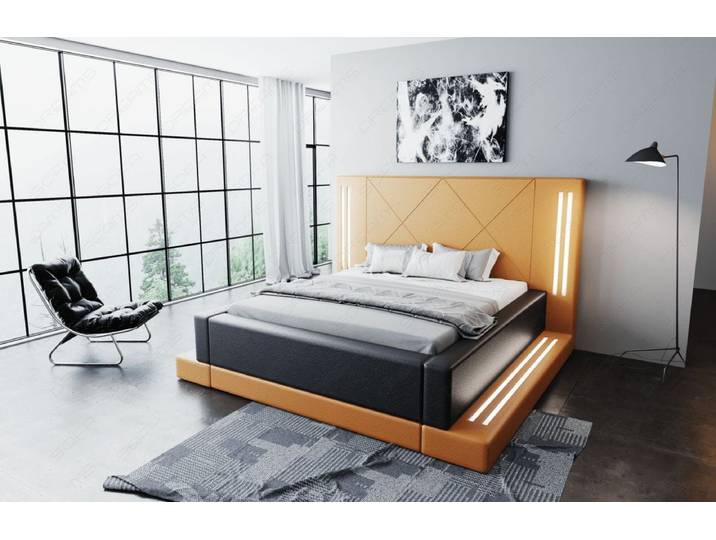Wasserbett Casoria mit LED und moderner Polsterung
