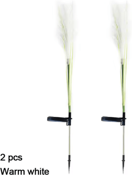 Inspire Curations Solar Reed Garden Lights Waterproof LED Outdoor Landscape Decor 2pcs Warm White