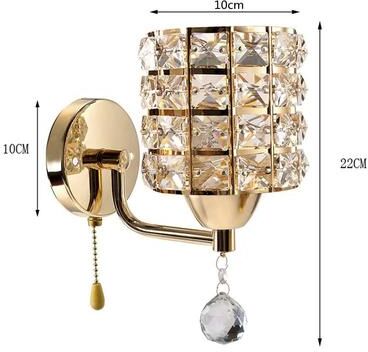 Friendly Fresh Finds Crystal Wall Sconce Modern Nordic Wall Light For Living Room Bedroom Gold Chrome gold With Switch