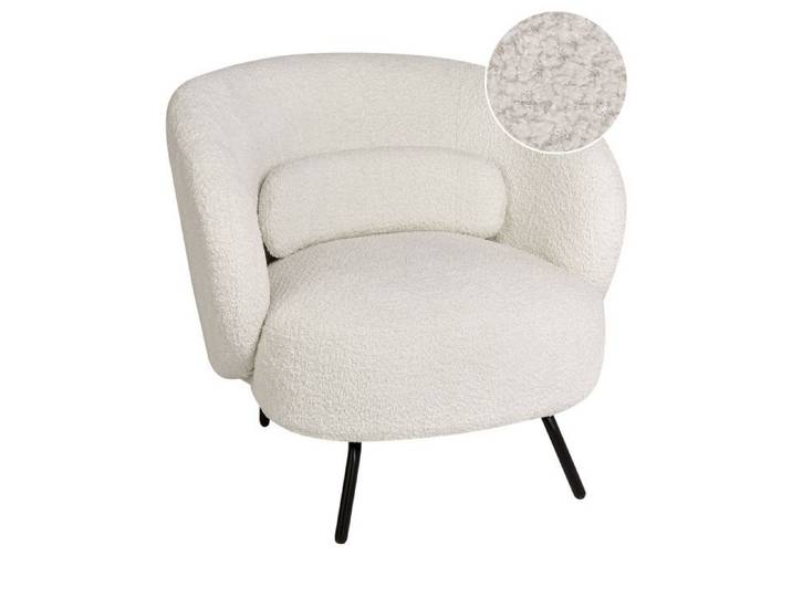 Fauteuil MAKELA Bouclé Blanc cassé