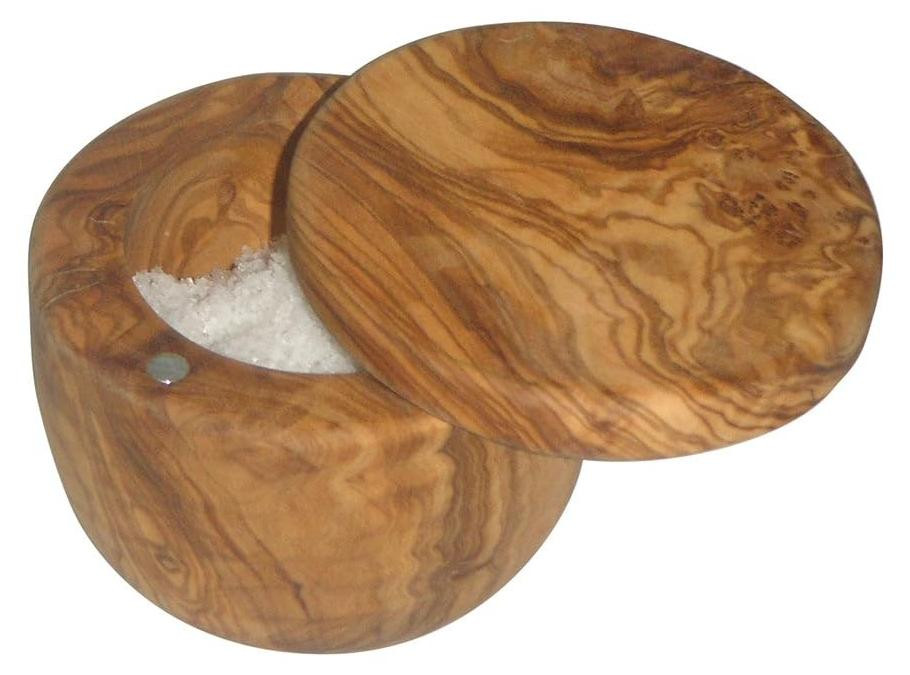 Olijfhouten Zoutpot met Cadeauverpakking