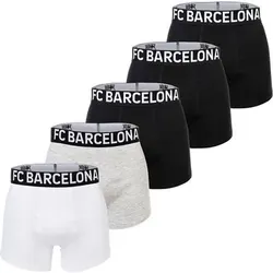 FC BARCELONA FC Barcelona Herren Boxershorts, 5er Pack - Boxer Briefs, Baumwollmischung, Logobund, einfarbig, Größe M in Schwarz Schwarz