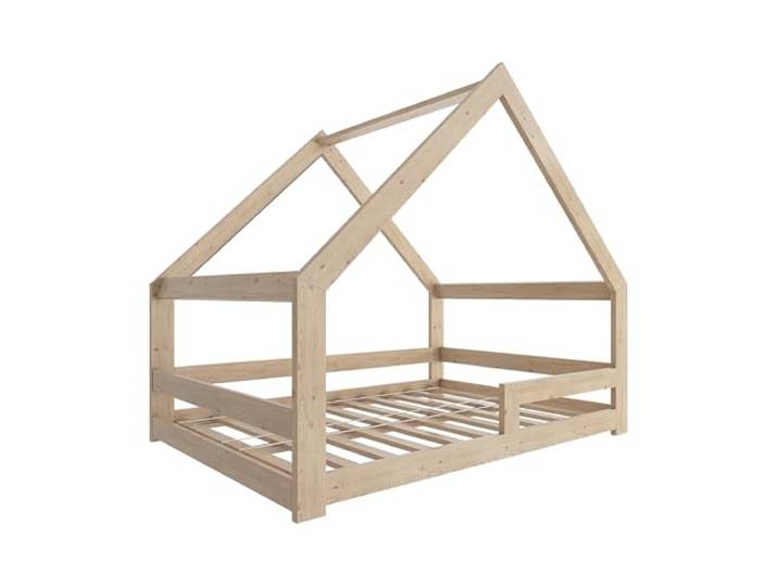 Need Sleep Kinderbett Haus Hausbett Bodentief 120x190 cm ohne Rausfallschutz mit Lattenrost Bodenbett Montessori Bett ab 2 Jahre aus Holz Mädchen Junge Symmetrisch