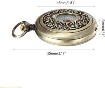 The Handy Homestead Vintage Pocket Watch Compass Necklace Outdoor Navigation Timepiece Vintage Pocket Watch Compass Necklace Outdoor Navigation Timepiece