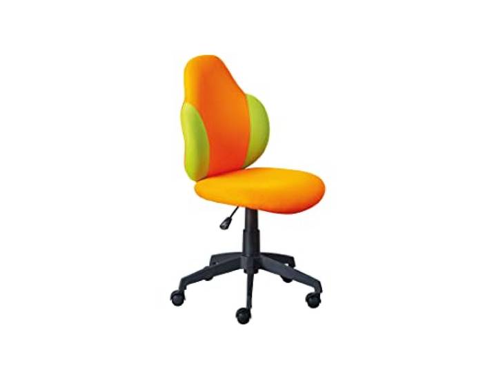 Inter Link - Chaise de bureau - Chaise de bureau enfant - Revêtement Mesh - Orange et Vert - Jessi
