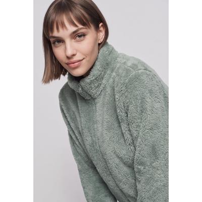 Plüschjacke ONLY "ONLMIRA CONTACT JACKET OTW", Damen, Gr. S, grün (lilypad), Plüsch, Obermaterial: 100% Polyester, unifarben, normal, Jacken, Kunstfaser