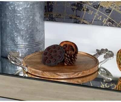 Studio 350 Wood/ Metal Tray (Set of 3)