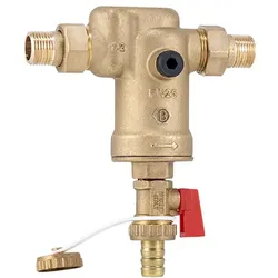 Barberi selbstreinigender Filter für thermisches Wasser und heißes Brauchwasser. Komplett mit Front- und Rück- Drucktestanschluss G 1/4 F. 4 in 1 Gewi