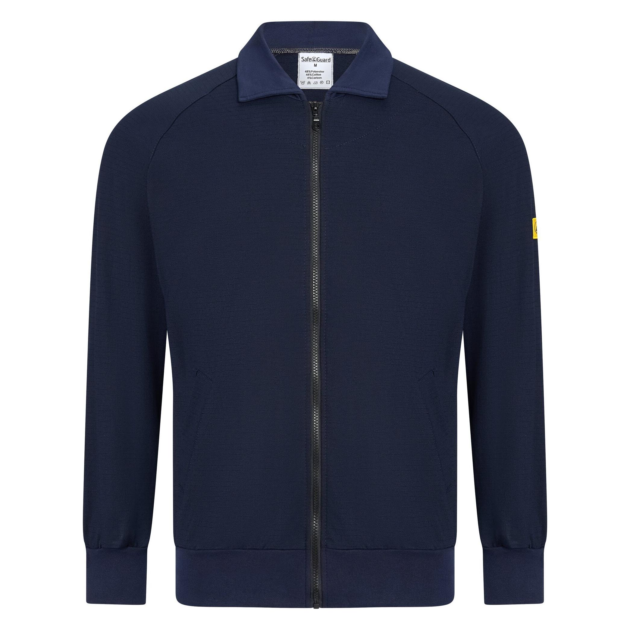 Safeguard ESD-Sweatjacke 260 g/m² - mit Zip | marineblau (XS) (SG-SJ-MB-260-L40-XS)
