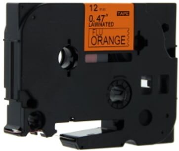 Q-Nomic TZe-B31 cinta 12mm texto negro sobre naranja fluorescente (5M)