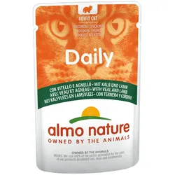 Almo Nature Daily Menu 70g Beutel Katzennassfutter 30 x 70 Gramm Kalb & Lamm