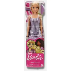 Puppe mit Glitzer Kleid - mehrfarbig