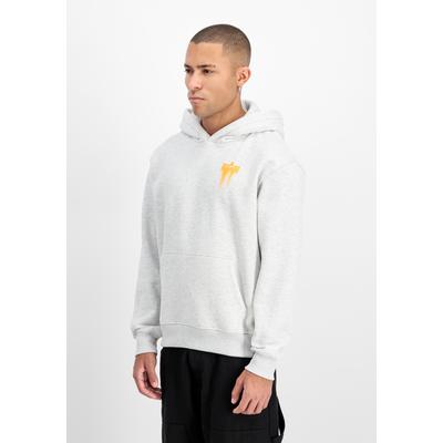 Hoodie ALPHA INDUSTRIES "Spray Print Hoodie", Herren, Gr. S, weiß (pastel grau melange), Obermaterial: 80% Baumwolle, 20% Polyester, regular fit, Sweatshirts Hoodie