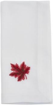Saro Lifestyle "Embroidered Table Napkins With Autumn Leaf Design (Set of 4) - 20""x20"""