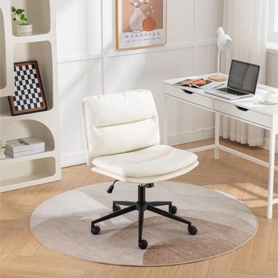 Roundhill Furniture Roundhill Bizerte Adjustable Swivel Criss Cross Chair, Wide Seat Office Chair Vanity Chair