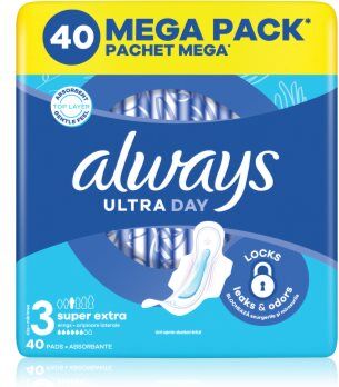 Always Ultra Super Extra Size 3 pensos higiénicos com asas 40 un.. Ultra Super Extra Size 3
