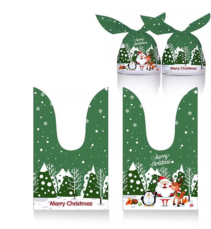 INF Sacs à Bonbons de Noël Motif Traîneau 14x23cm (Lot de 50) - Emballage Cadeau Festif