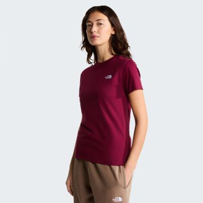 T-Shirt THE NORTH FACE "W EVOLUTION SIMPLE DOME SLM SHORT SLEEVE", Damen, Gr. XL, burgundy crush, Obermaterial: 100% Baumwolle, normal, Rundhals, Shirts T-Shirt, schmaler Schnitt, Kurzarm, für Wandern und Outdoor-Aktivitäten