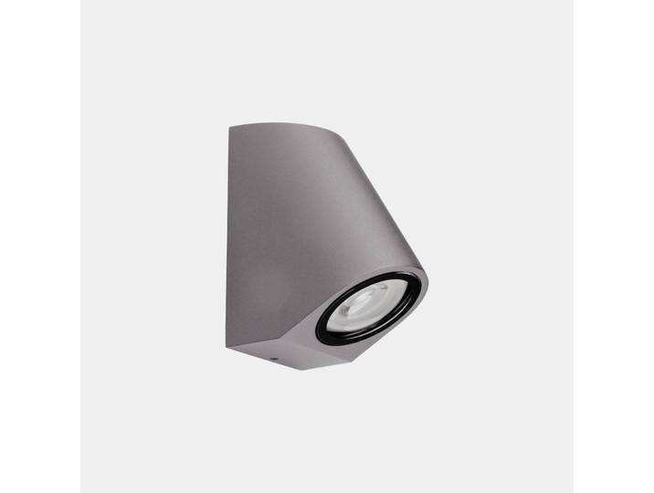 LEDS-C4 Eko Schuine buitenwandlamp, grijs, breedte 7 cm, aluminium Inclined, dimbaar, alu / grijs / zink, Aluminium, Modern